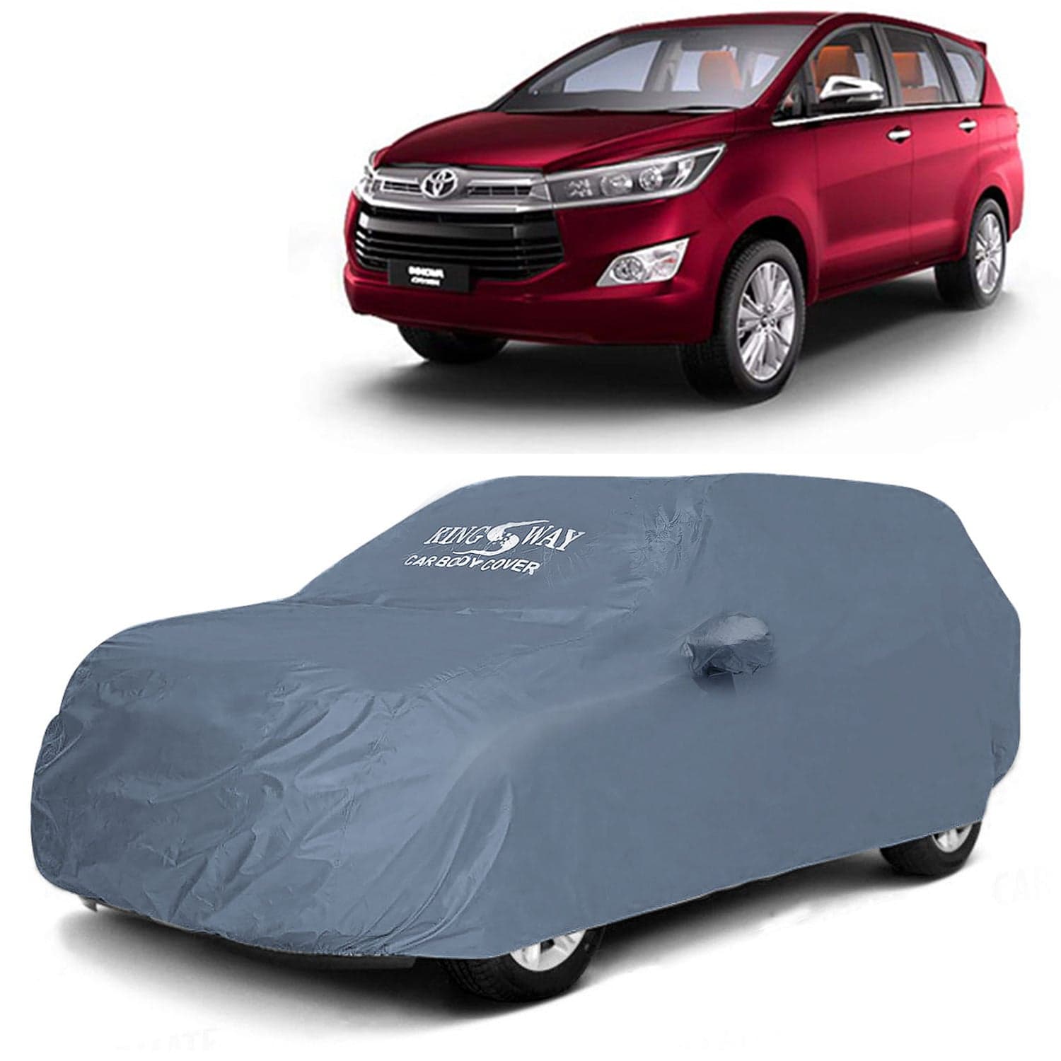 Innova Crysta Car Body Cover Dustproof with Mirror Pockets for (Year 2015 to 2021), Compatible with Toyota Innova Crysta Car Cover, Comes with Bird Poop, Scratch & UV Protection