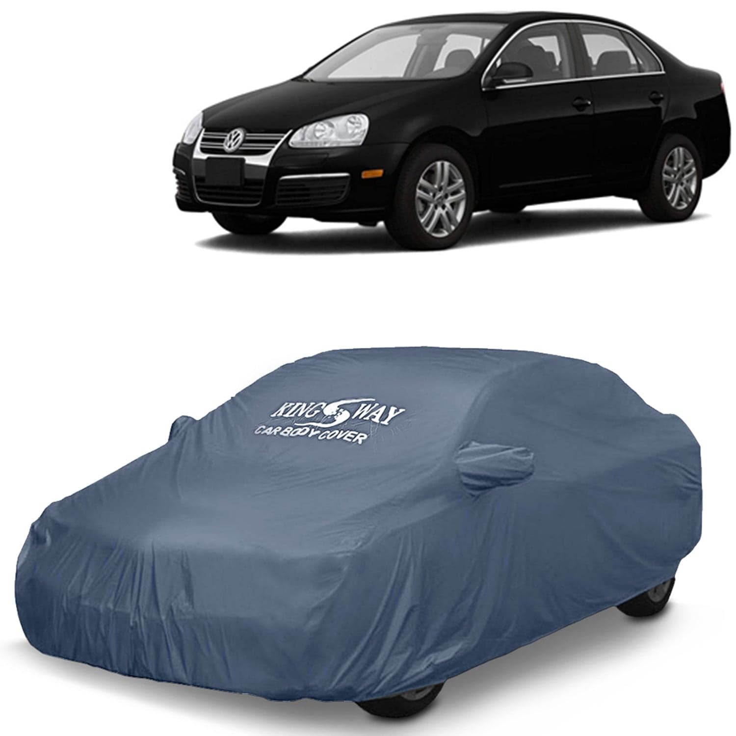 Jetta Car Body Cover Dustproof with Mirror Pockets for (Year 2006 to 2011), Compatible with Volkswagen Jetta Car Cover, Comes with Bird Poop, Scratch, UV and Paint Protection, Grey Matty