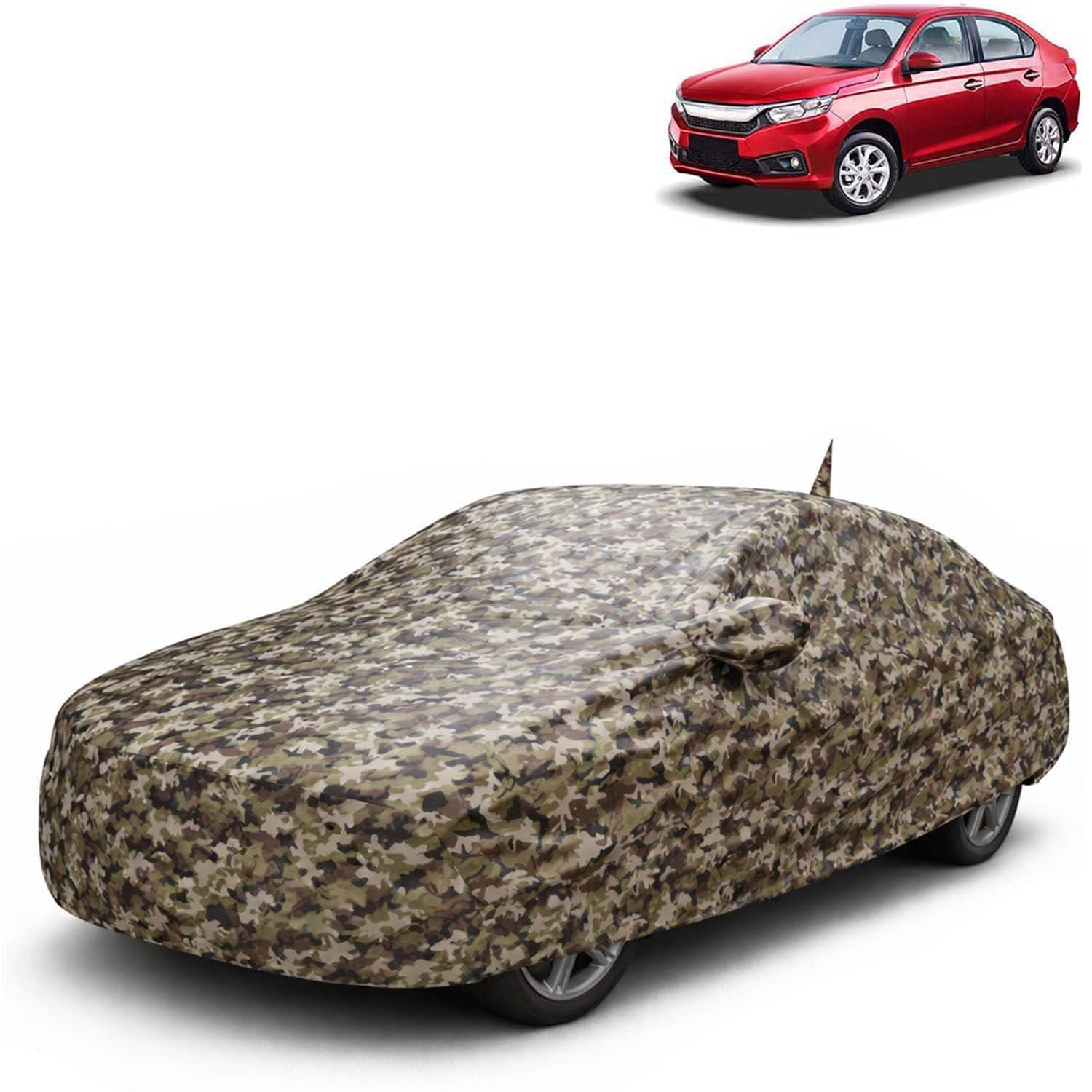 JungleTech 100% Waterproof Car Cover Only Perfect Fit with Honda Amaze (Year 2018 to 2020 - All Model) | Mirror and Antenna Pockets | Scratchproof | All Weather Car Body Cover