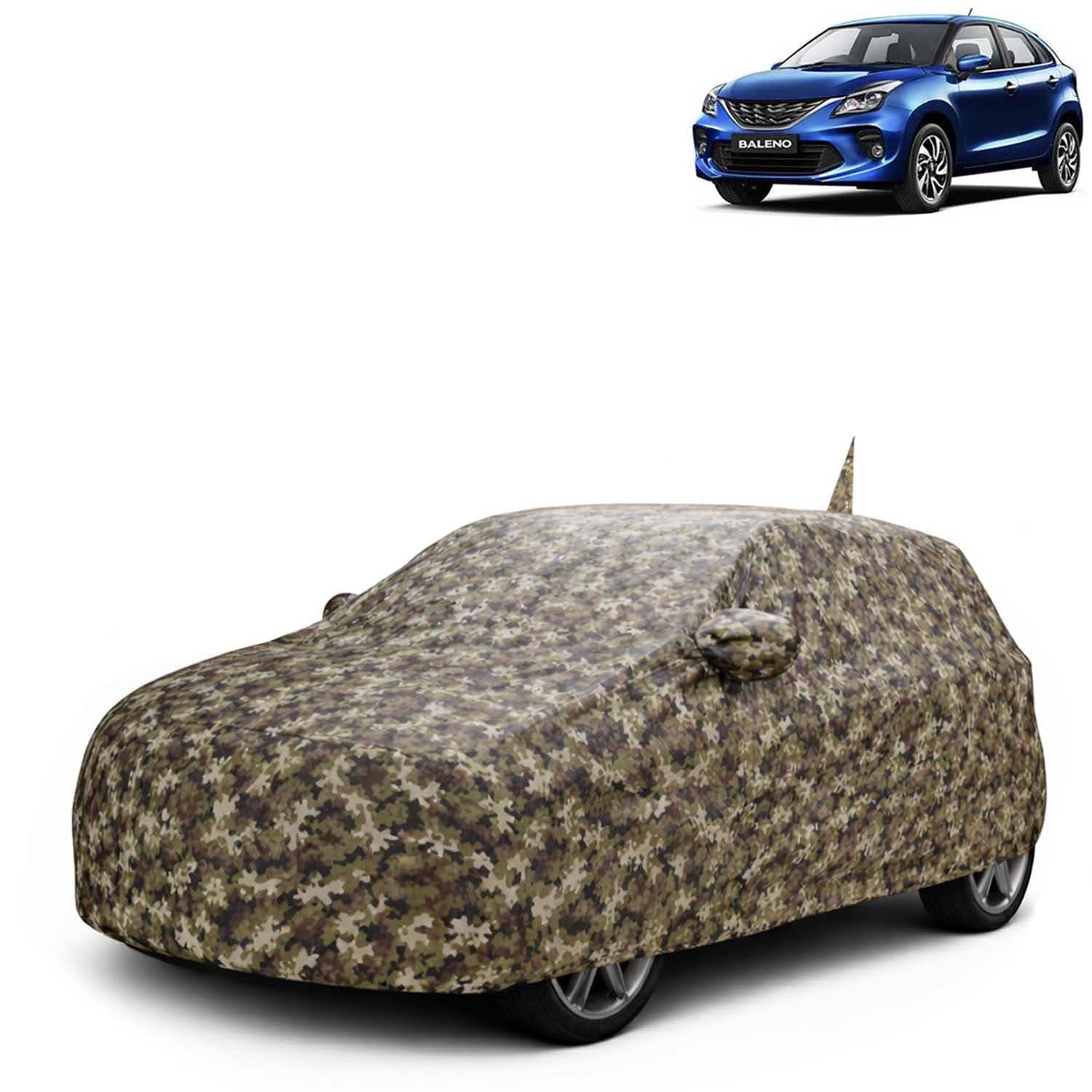 JungleTech 100% Waterproof Car Cover Only Perfect Fit with Maruti Suzuki Baleno (Year 2019 to 2022 - All Model) | Mirror and Antenna Pockets | Scratchproof | All Weather Car Body Cover