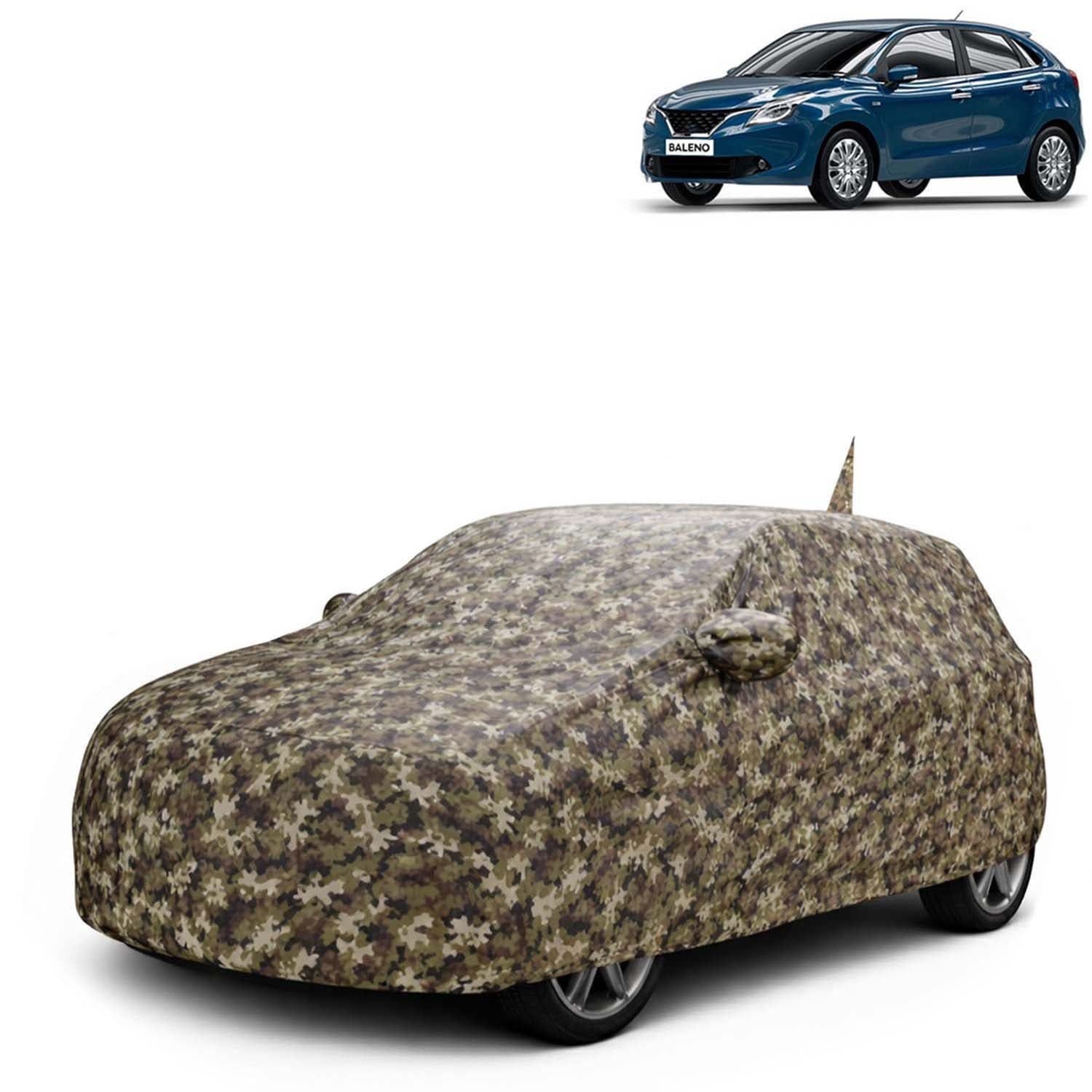 JungleTech 100% Waterproof Car Cover Only Perfect Fit with Maruti Suzuki Baleno (Year 2015 to 2018 - All Model) | Mirror and Antenna Pockets | Scratchproof | All Weather Car Body Cover