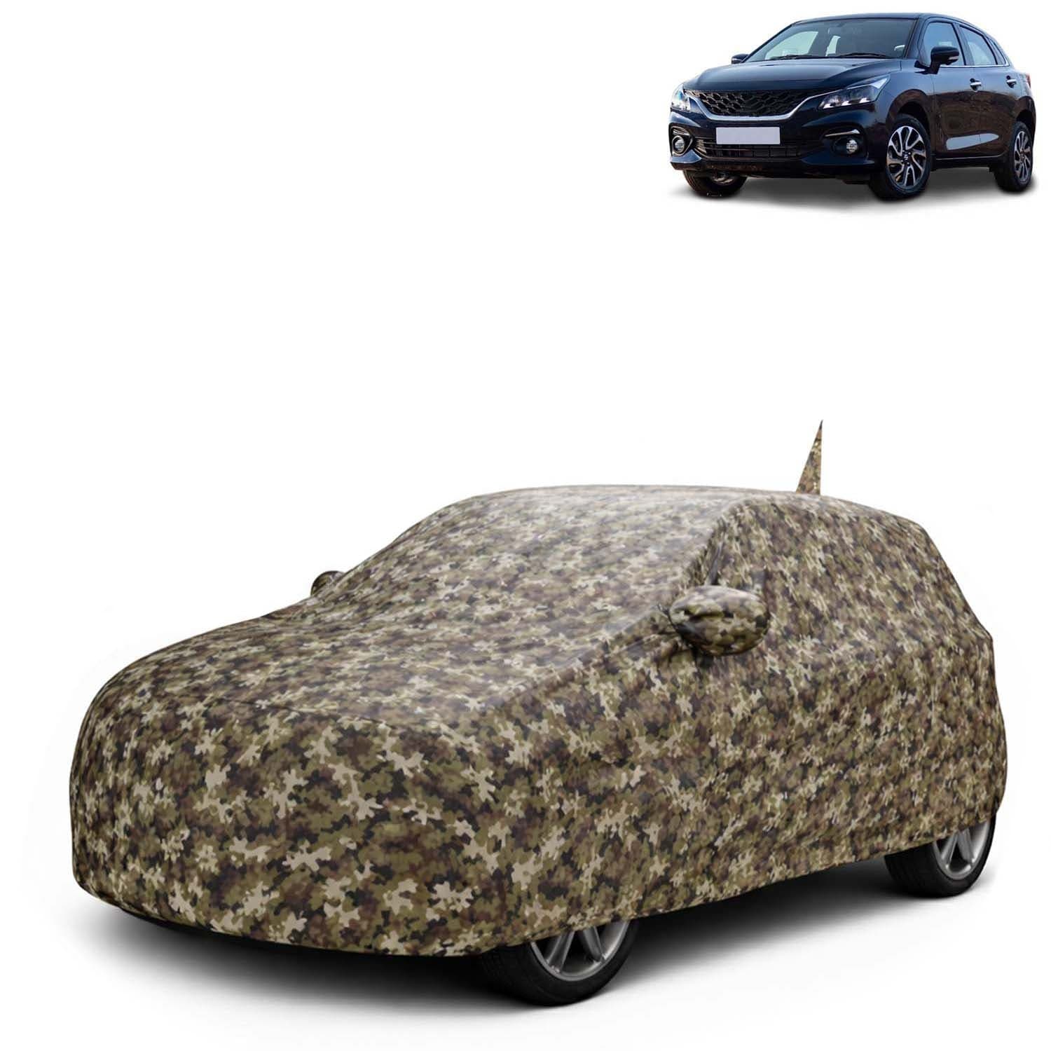 JungleTech 100% Waterproof Car Cover Only Perfect Fit with Maruti Suzuki Baleno (Year 2022 Onwards - All Model) | Mirror and Antenna Pockets | Scratchproof | All Weather Car Body Cover