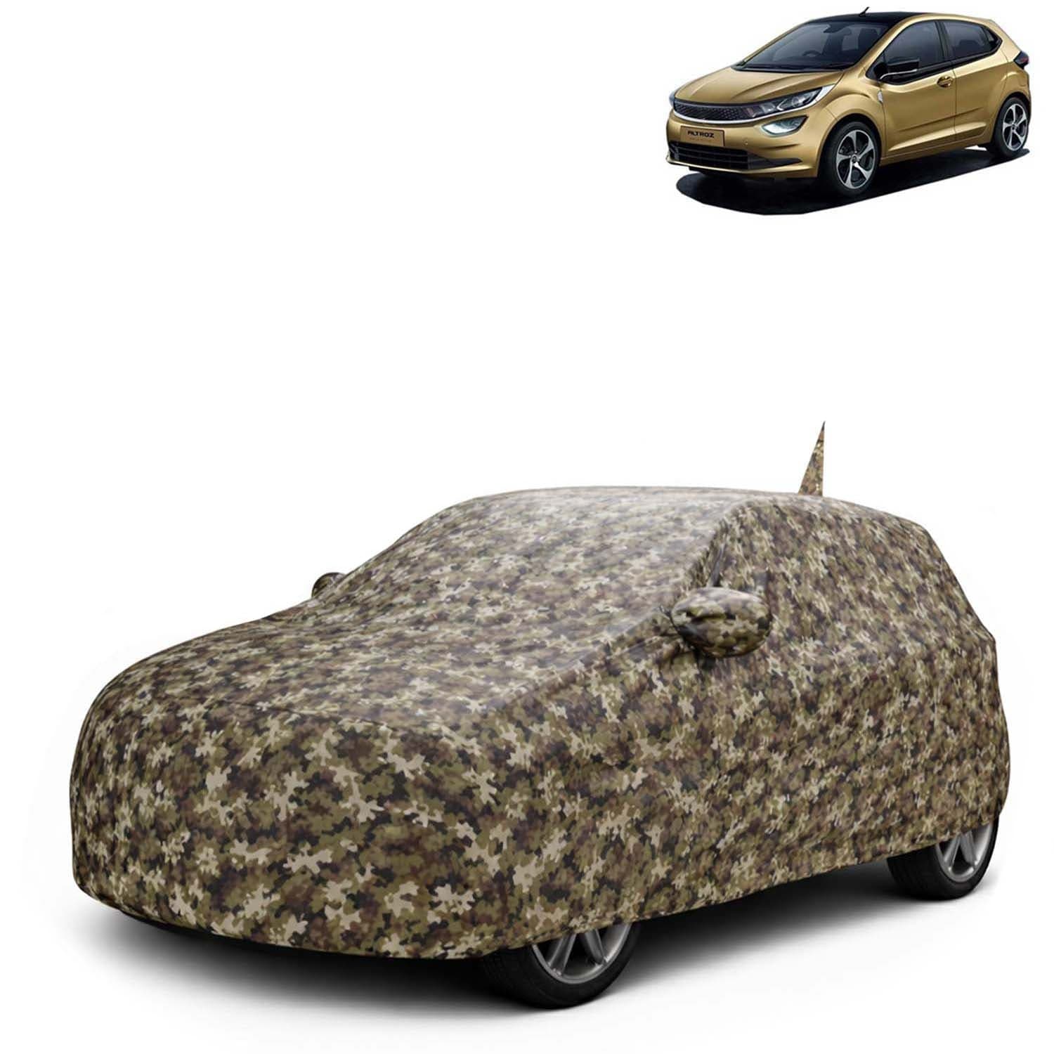 JungleTech 100% Waterproof Car Cover Only Perfect Fit with Tata Altroz (Year 2020 Onwards - All Model) | Mirror and Antenna Pockets | Scratchproof | All Weather Car Body Cover