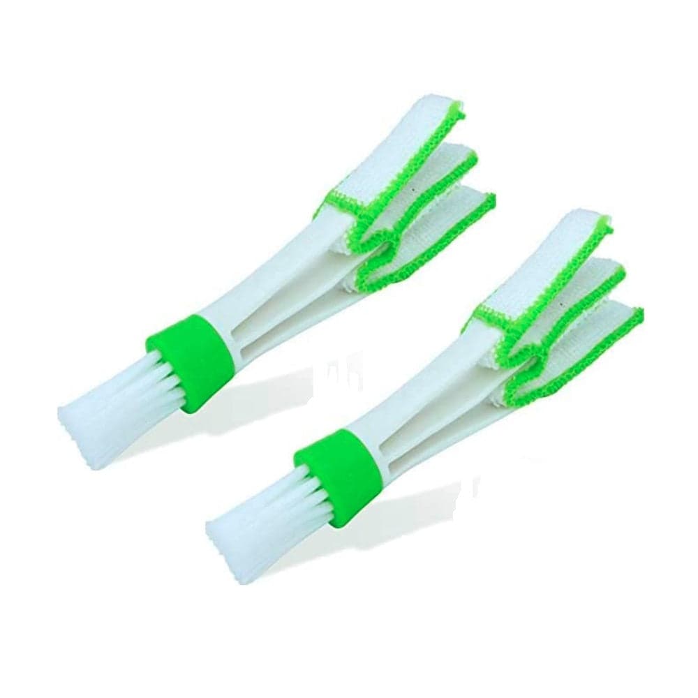 Multipurpose MicroFibre Double Sided Cleaning Brush for Car AC, Air Vent, Blinds, Dashboard, Computer Keyboard & Laptop Cleaner, Pack of 2 Piece