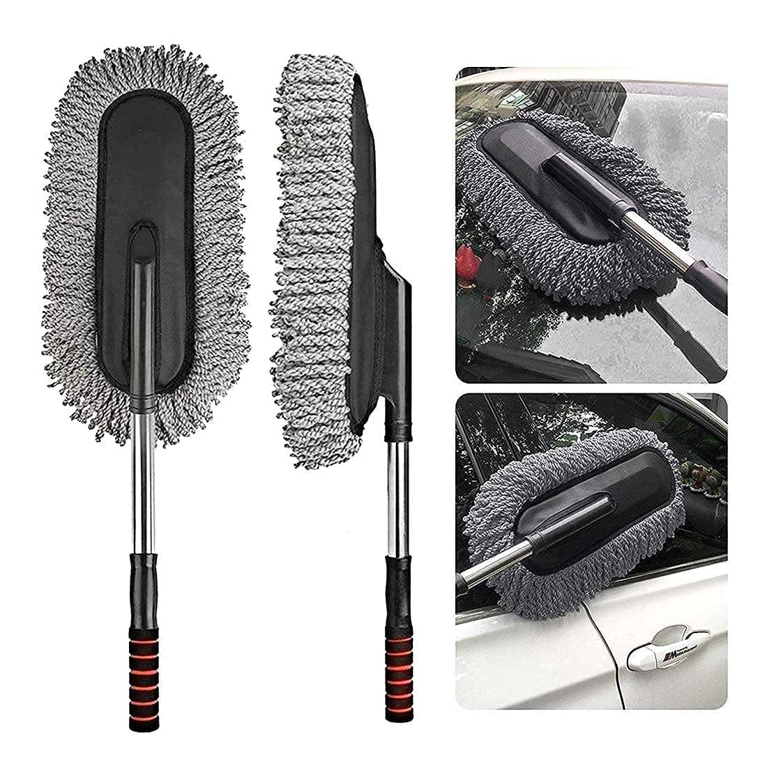Multipurpose MicroFibre Telescopic Duster Brush Use for Car Exterior Interior Cleaning/Washing, Wet/Dry, Also Use in Home & Office, Removable Handle, Pack of 1 Piece