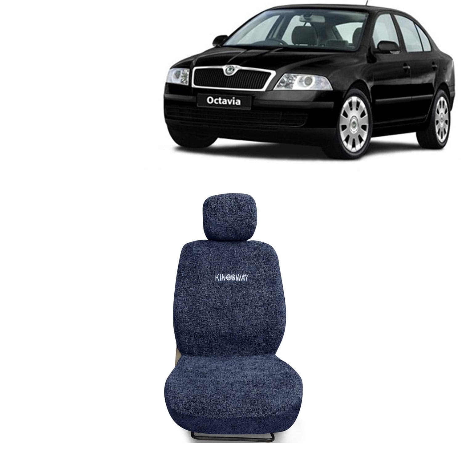 Octavia Seat Cover for (Year 2004 to 2013) All Model, Towel Fabric Car Seat Covers Compatible with Skoda Octavia, Complete Set (Car Specific Front + Rear Seat Covers), Grey Color