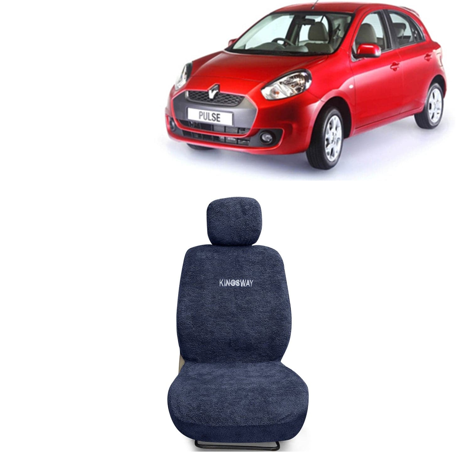 Pulse Seat Cover for (Year 2012 to 2018) All Model, Towel Fabric Car Seat Covers Compatible with Renault Pulse, Complete Set (Car Specific Front + Rear Seat Covers), Grey Color