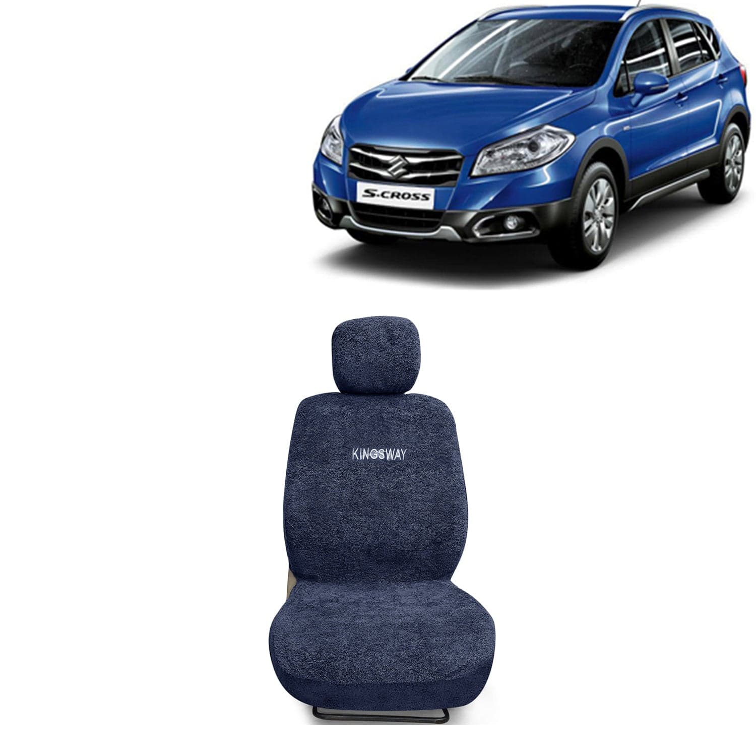 S Cross Seat Cover for (Year 2014 to 2017) All Model, Towel Fabric Car Seat Covers Compatible with Maruti Suzuki S Cross, Complete Set (Car Specific Front + Rear Seat Covers), Grey Color