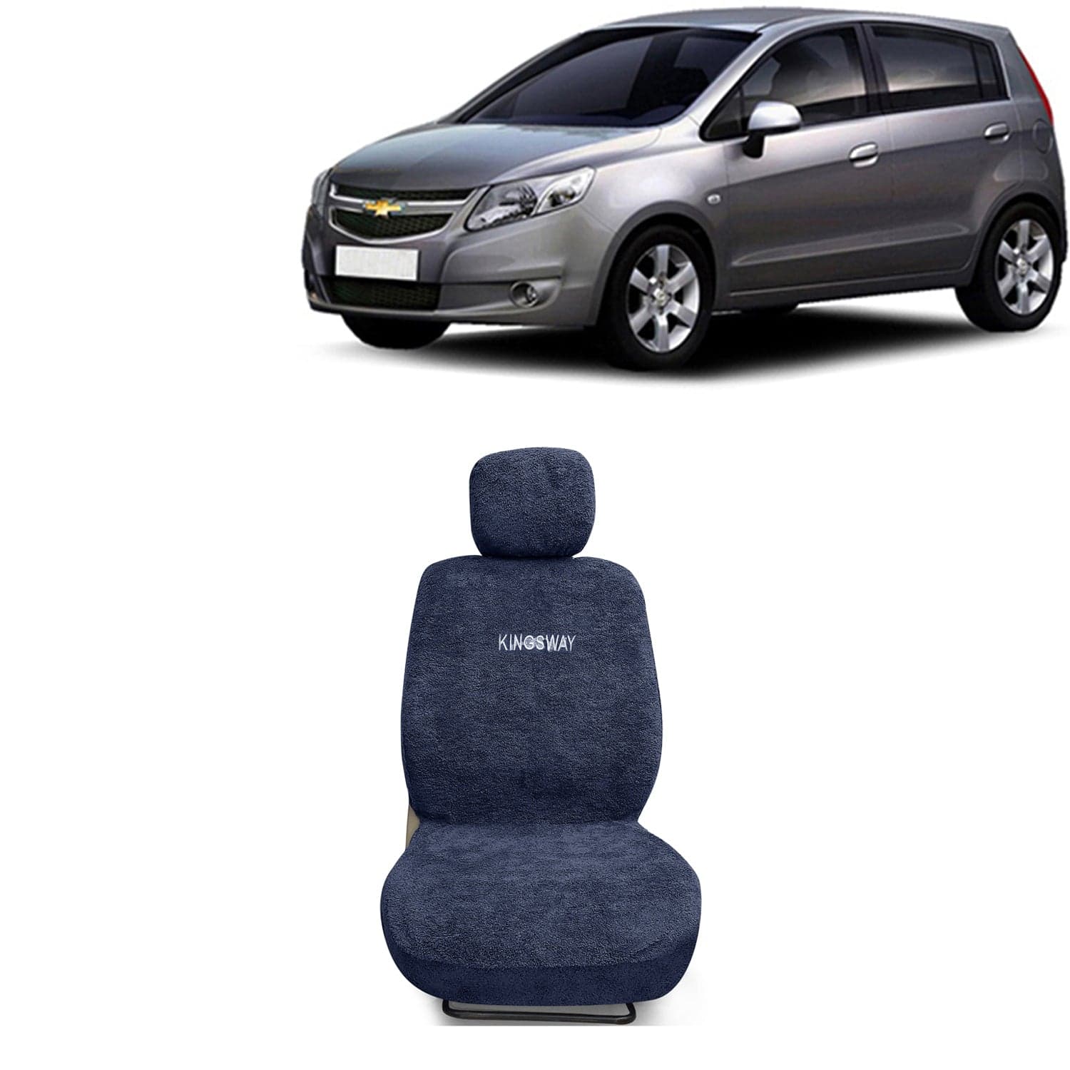 Sail UVA Seat Cover for (Year 2012 to 2017) All Model, Towel Fabric Car Seat Covers Compatible with Chevrolet Sail UVA, Complete Set (Car Specific Front + Rear Seat Covers), Grey Color