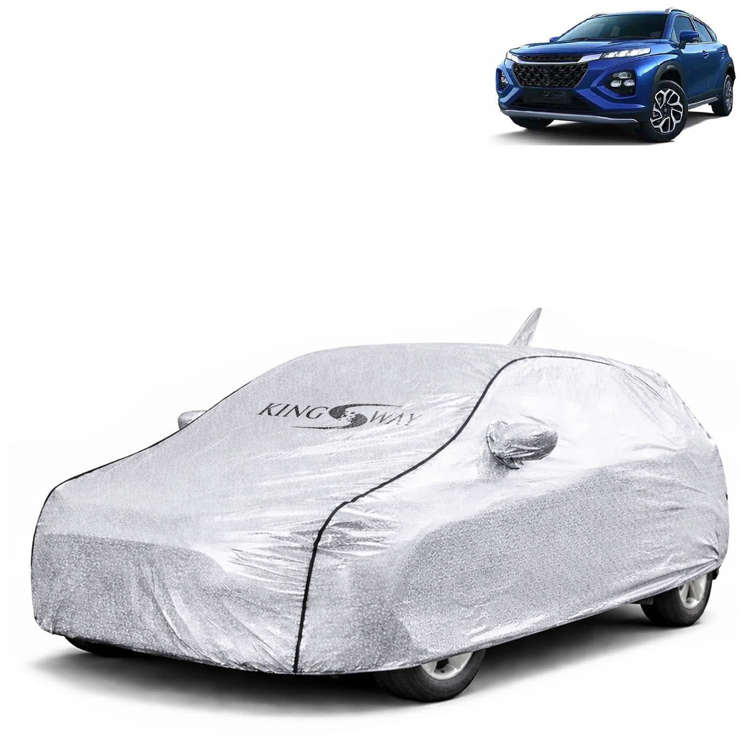 SilverTech 100% Waterproof Car Cover Only Perfect Fit with Maruti Suzuki Fronx (Year 2023 Onwards - All Model) | Mirror and Antenna Pockets | Scratchproof | All Weather Car Body Cover