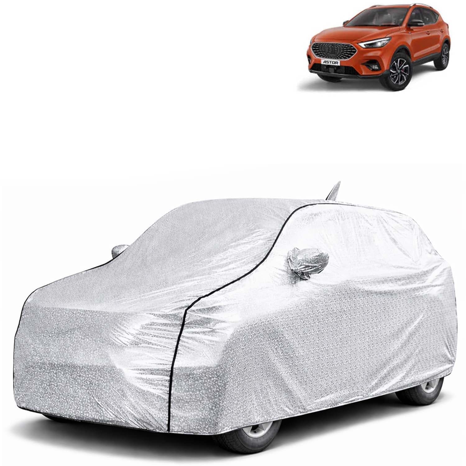 SilverTech 100% Waterproof Car Cover Only Perfect Fit with Morris Garages (MG) Astor (Year 2021 Onwards - All Model) | Mirror and Antenna Pockets | Scratchproof | All Weather Car Body Cover