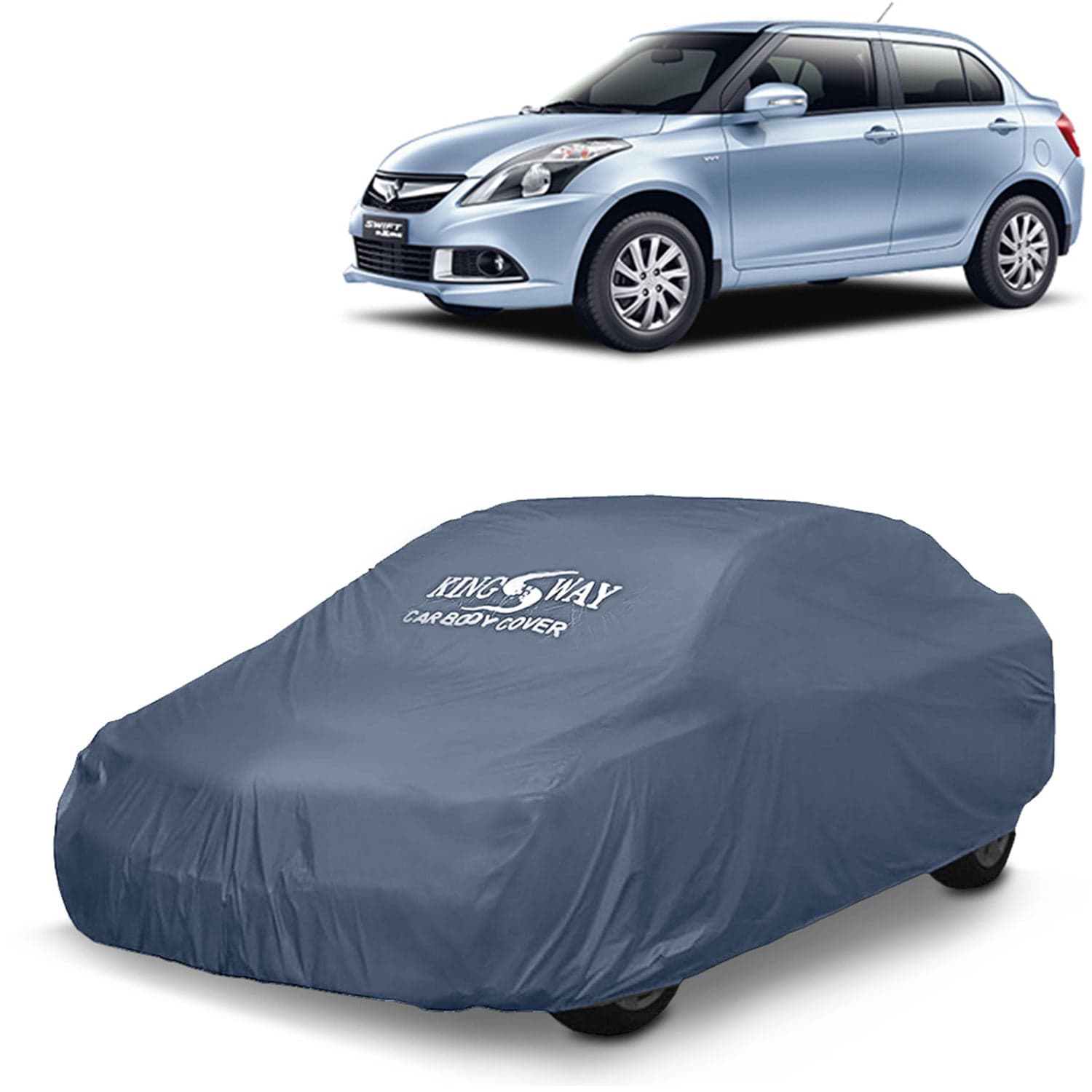 Swift Dzire Car Body Cover Dustproof for (Year 2012 to 2017) All Model, Compatible with Maruti Suzuki Swift Dzire Car Cover, Comes with Bird Poop, UV & Paint Protection, Grey Matty