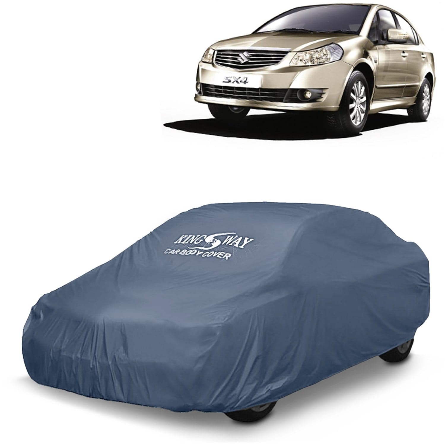 SX4 Car Body Cover Dustproof for (Year 2007 to 2013) All Model, Compatible with Maruti Suzuki SX4 Car Cover, Comes with Bird Droppings, Scratch, UV and Paint Protection, Grey Matty