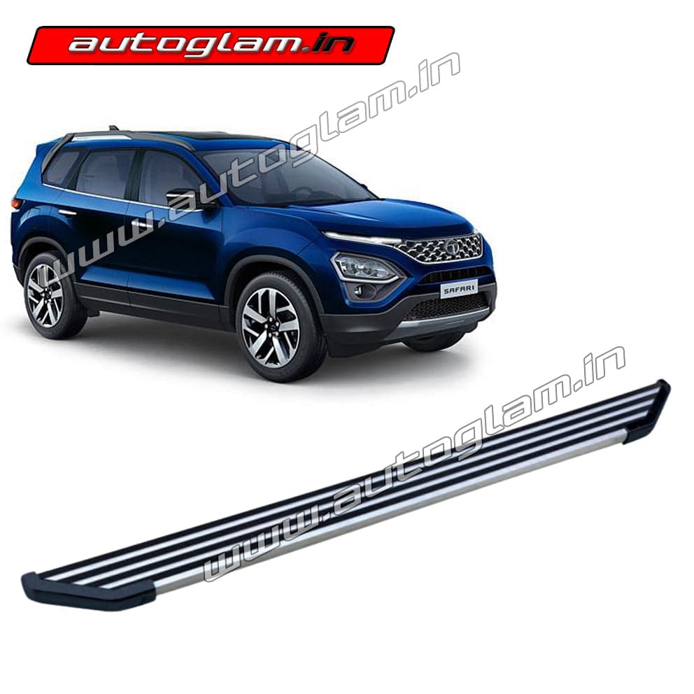 Tata Safari 2012-2022 Aluminium Foot Step, and Chrome Finish Corners | AGTS698SS