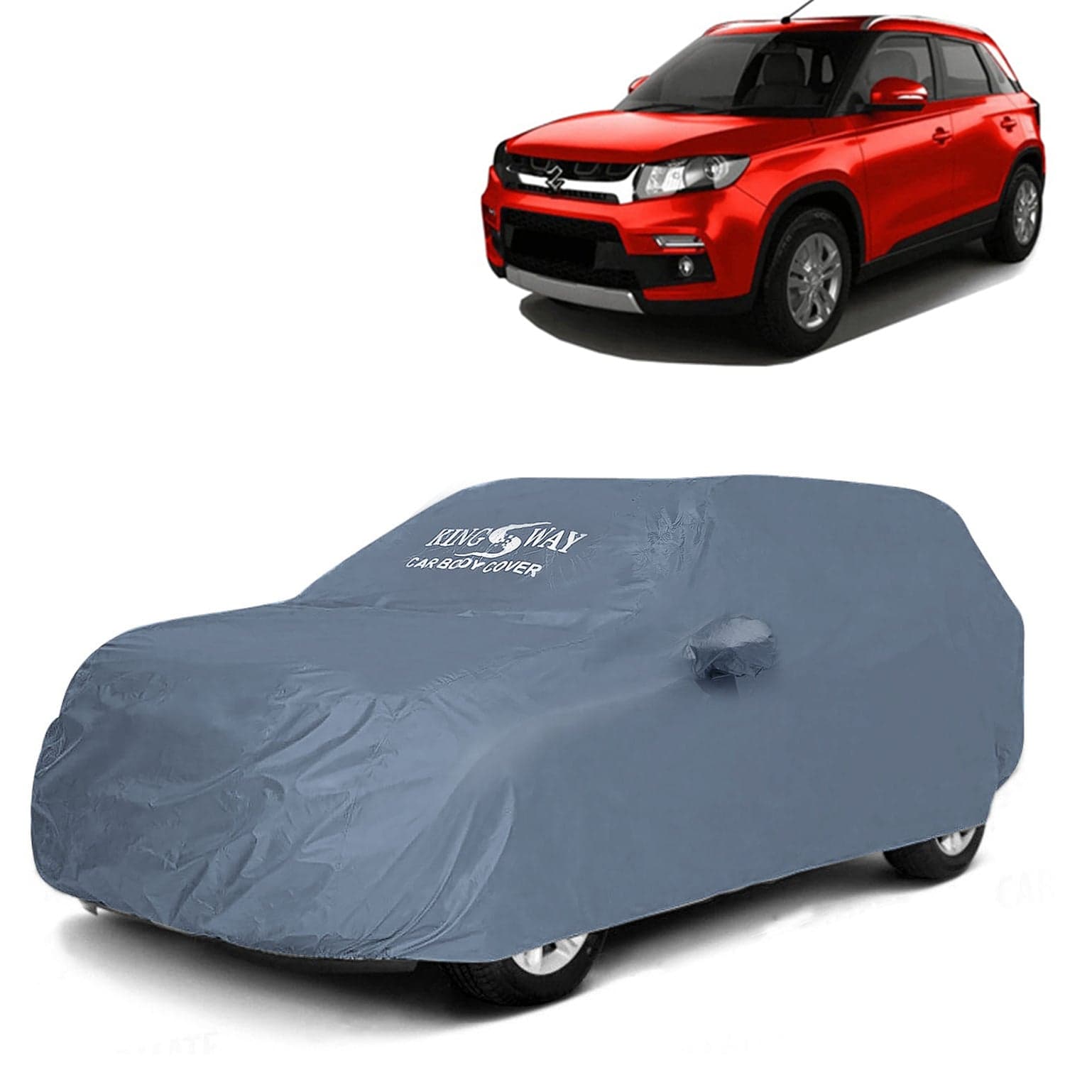 Vitara Brezza Car Body Cover Dustproof with Mirror Pockets for (Year 2016 to 2019), Compatible with Maruti Suzuki Vitara Brezza Car Cover, Comes with Bird Poop, Scratch & UV Protection