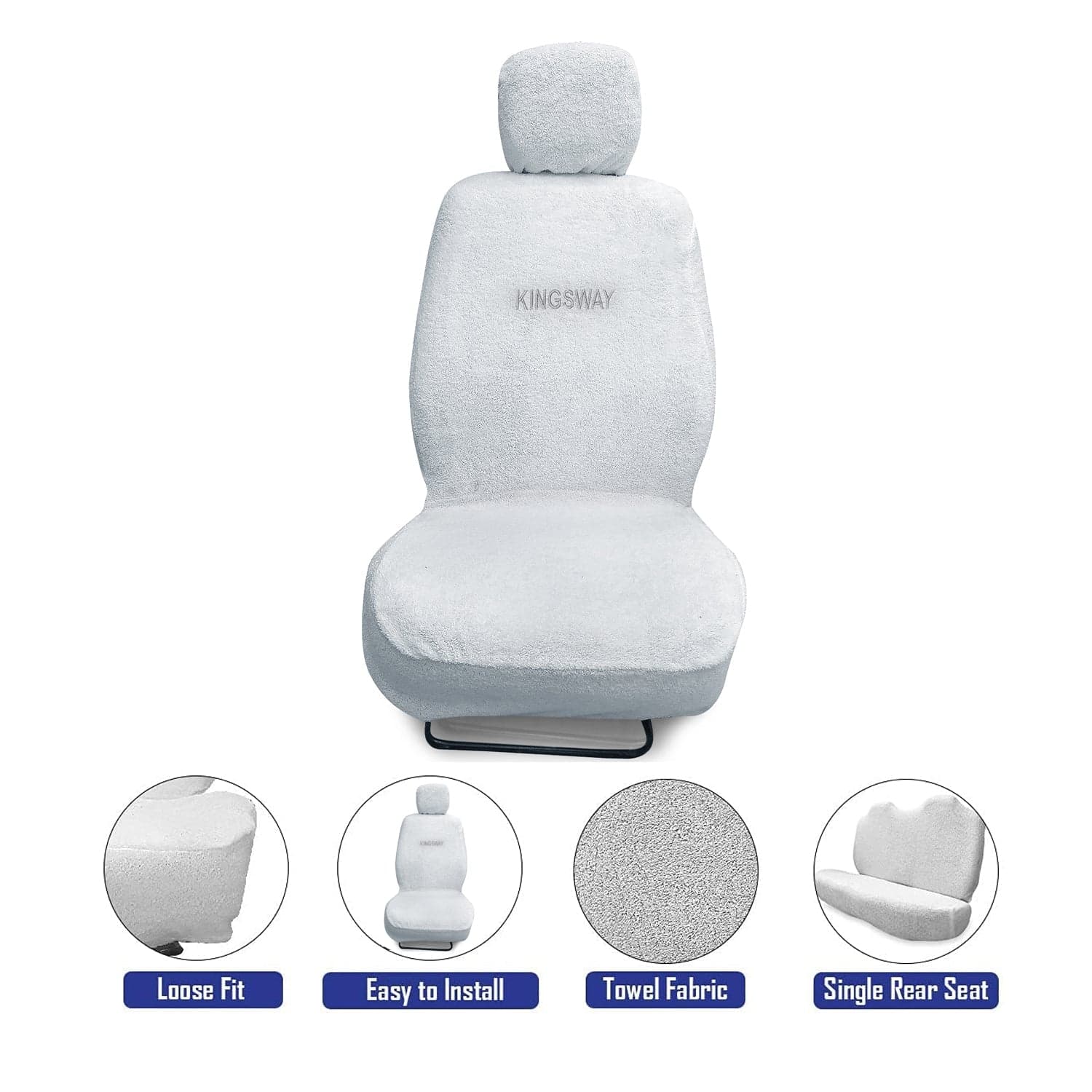Bolero Neo Seat Cover for (Year 2021 Onwards), Towel Fabric Car Seat Covers Compatible with Mahindra Bolero Neo 7 Seater (Car Specific Set Front + Rear Seat Covers), White Color