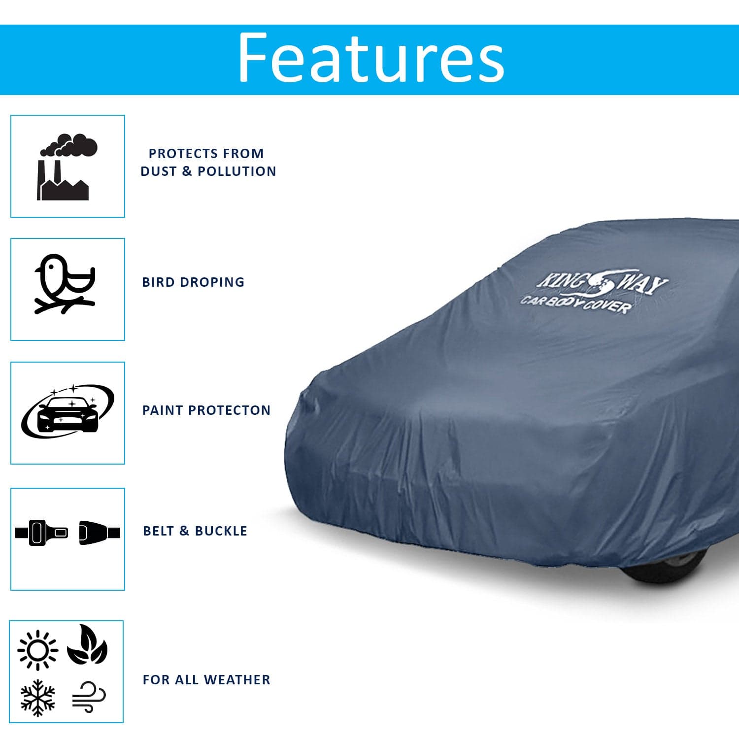 Ciaz Car Body Cover Dustproof for (Year 2014 to 2017) All Model, Compatible with Maruti Suzuki Ciaz Car Cover, Comes with Bird Droppings, Scratch, UV and Paint Protection, Grey Matty