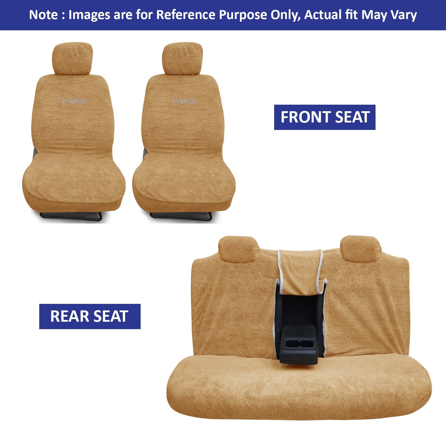 Harrier Seat Cover for (Year 2023 Onwards) All Model, Towel Fabric Car Seat Covers Compatible with Tata Harrier, Complete Set (Car Specific Front + Rear Seat Covers), Beige Color