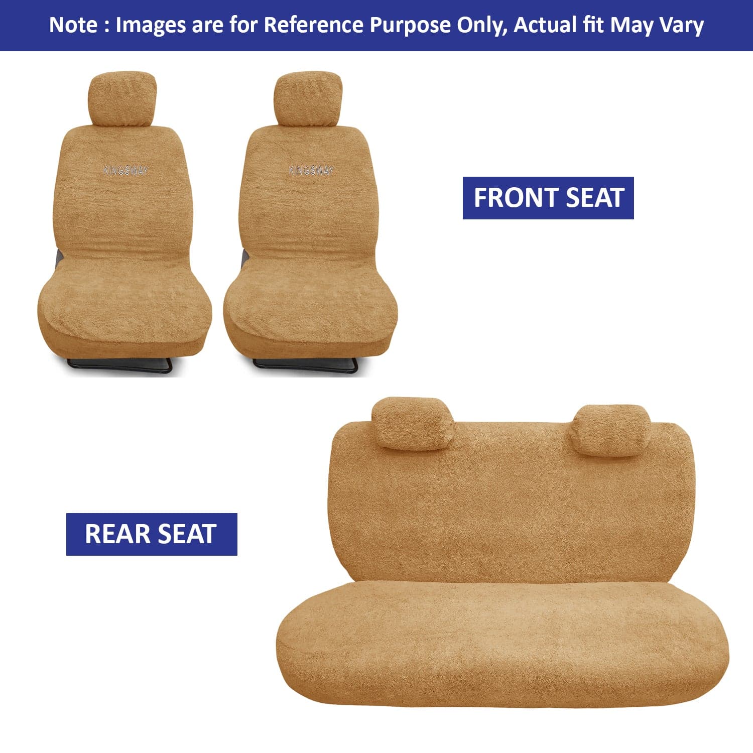 Tiago Seat Cover for (Year 2020 Onwards) All Model, Towel Fabric Car Seat Covers Compatible with Tata Tiago, Complete Set (Car Specific Front + Rear Seat Covers), Beige Color